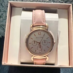 Pink Leather Strap Watch